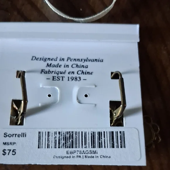 Sorrelli Gold and Blue Vintage-Inspired Earrings - Picture 2 of 3